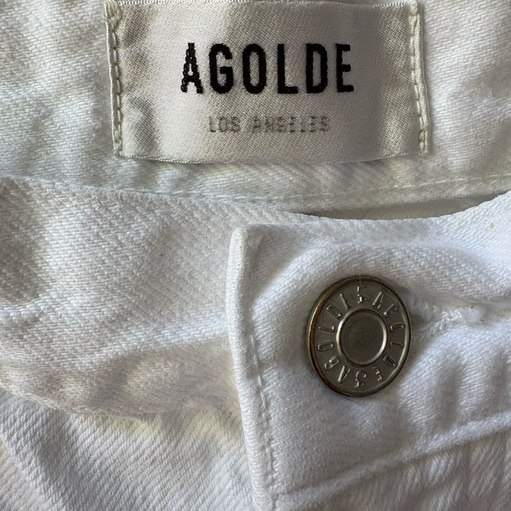 Agolde 90s Distressed White Crop Jeans​ - Picture 8 of 15